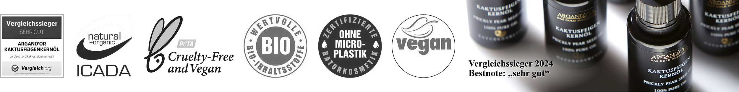 Kaktusfeigenkernoel-Produktsiegel-Testsieger-ICADA-PETA-BIO-Ohne-Mikroplastik-VEGAN-Guetesiegel-1