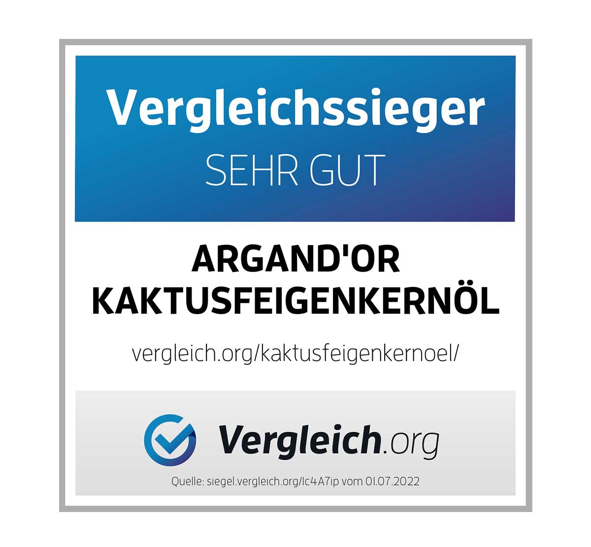 Argandor-Kaktusfeigenkernoel-pur-Gesichtsoel-Vergleichssieger-2024-vergleichorg-Siegel