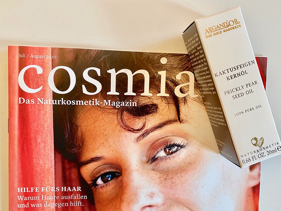 Kaktusfeigenkernöl von Argand'Or im Naturkosmetik-Magazin COSMIA